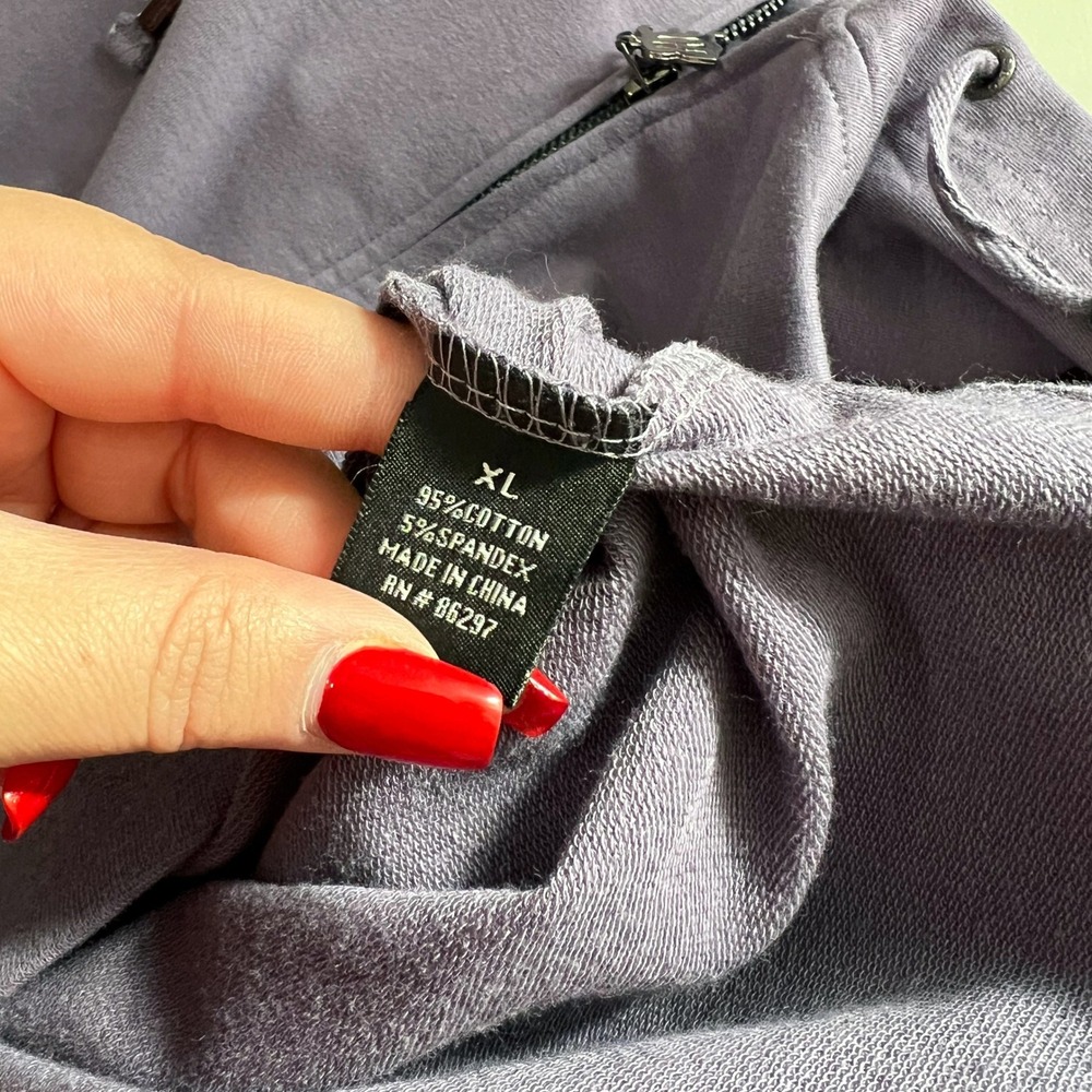 BCBGMAXAZRIA Full Set Frosted Plum Rhinestone Tracksuit Set Hoodie Pants XL - Picture 14 of 14